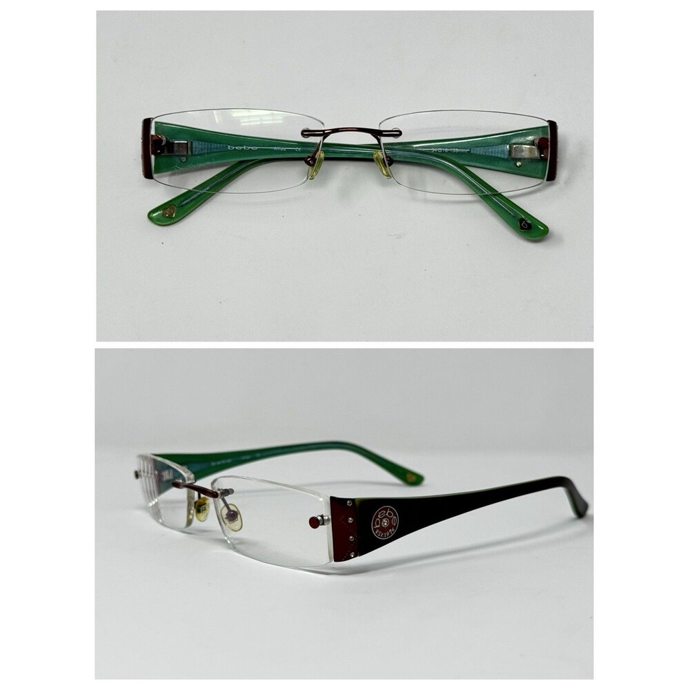 Bebe Amber Jade Green Rimless Eyeglass Frames 54-18-135